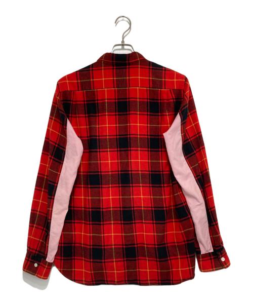 COMME des GARCONS HOMME（コムデギャルソン オム）COMME des GARCONS HOMME (コムデギャルソン オム) 切替チェックシャツ レッド×ブラック サイズ:Sの古着・服飾アイテム