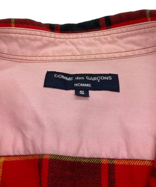 COMME des GARCONS HOMME（コムデギャルソン オム）COMME des GARCONS HOMME (コムデギャルソン オム) 切替チェックシャツ レッド×ブラック サイズ:Sの古着・服飾アイテム