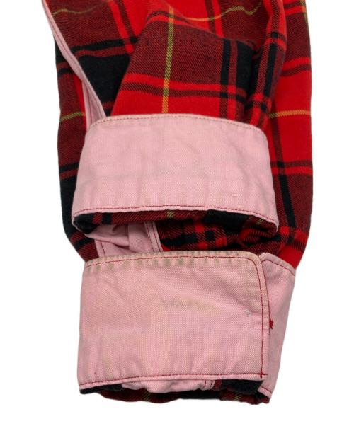 COMME des GARCONS HOMME（コムデギャルソン オム）COMME des GARCONS HOMME (コムデギャルソン オム) 切替チェックシャツ レッド×ブラック サイズ:Sの古着・服飾アイテム