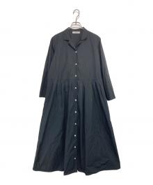 miiThaaii（ミーターイー）の古着「コットンシャツワンピース」｜ブラック