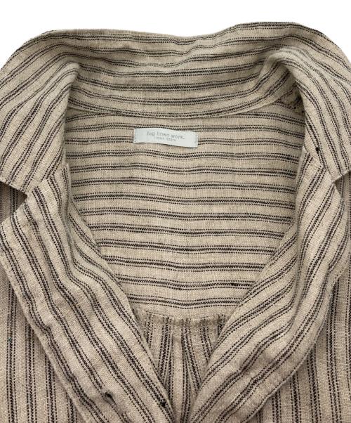 fog linen work（フォグリネンワーク）fog linen work (フォグリネンワーク) リネンストライプシャツワンピース ベージュ サイズ:Freeの古着・服飾アイテム
