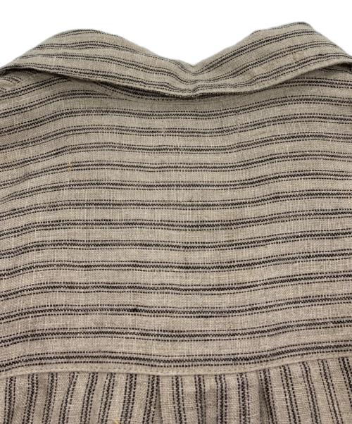 fog linen work（フォグリネンワーク）fog linen work (フォグリネンワーク) リネンストライプシャツワンピース ベージュ サイズ:Freeの古着・服飾アイテム