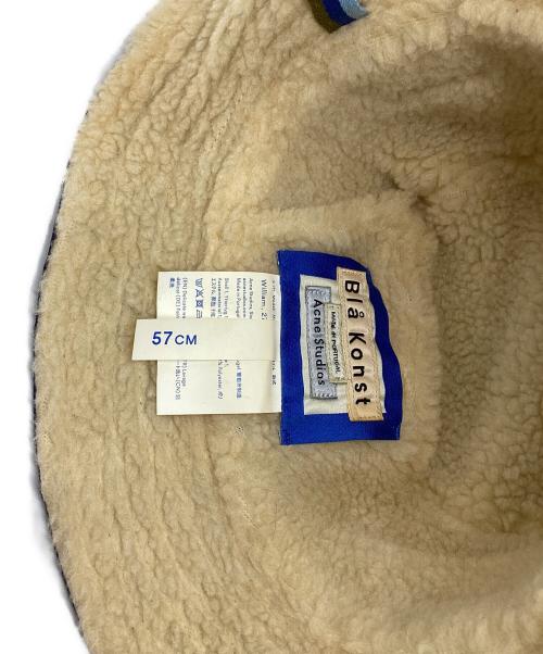 ACNE STUDIOS Bla konst（アクネステュディオスブロコンスト）Acne Studios Bla Konst (アクネステュディオスブロコンスト) ボアハット ネイビー×ベージュ サイズ:57cmの古着・服飾アイテム