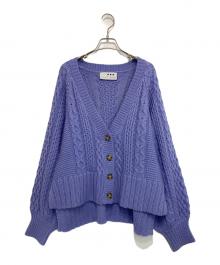 THREE DOTS（スリードッツ）の古着「Bulky sweater l/s cable cardy」｜パープル