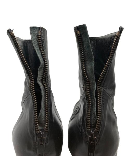 ANN DEMEULEMEESTER（アンドゥムルメステール）ANN DEMEULEMEESTER (アンドゥムルメステール) オープントゥバックジップウェッジソールブーツ ブラック サイズ:36の古着・服飾アイテム