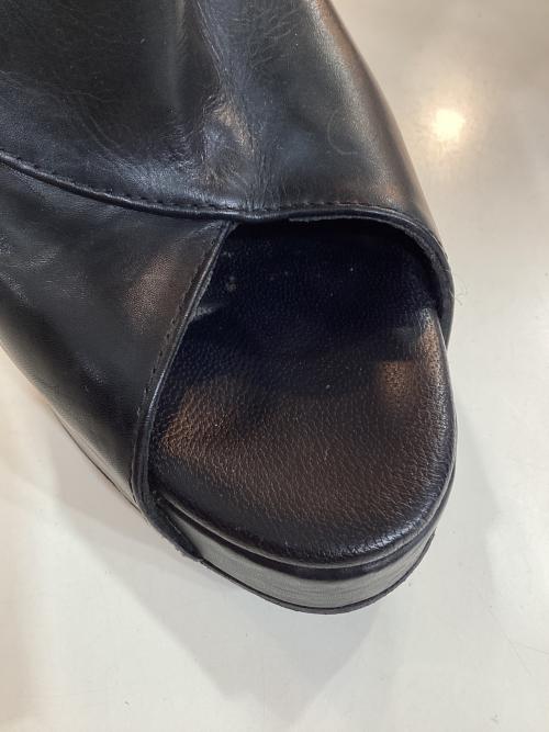 ANN DEMEULEMEESTER（アンドゥムルメステール）ANN DEMEULEMEESTER (アンドゥムルメステール) オープントゥバックジップウェッジソールブーツ ブラック サイズ:36の古着・服飾アイテム