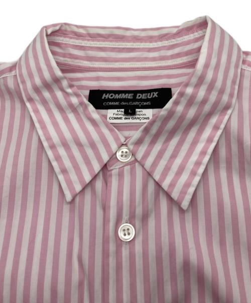 COMME des GARCONS HOMME DEUX（コムデギャルソン オム ドゥ）COMME des GARCONS HOMME DEUX (コムデギャルソン オム ドゥ) ストライプシャツ ピンク×ホワイト サイズ:Lの古着・服飾アイテム