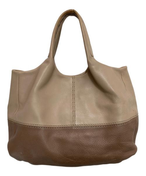 TOD'S（トッズ）TOD'S (トッズ) レザートートバッグ ピンク×ベージュの古着・服飾アイテム