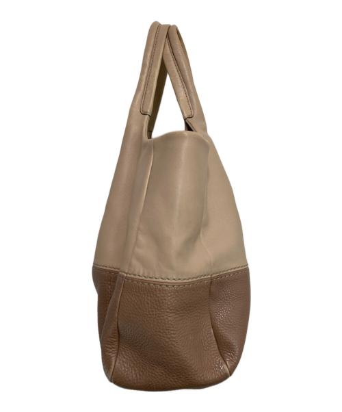 TOD'S（トッズ）TOD'S (トッズ) レザートートバッグ ピンク×ベージュの古着・服飾アイテム