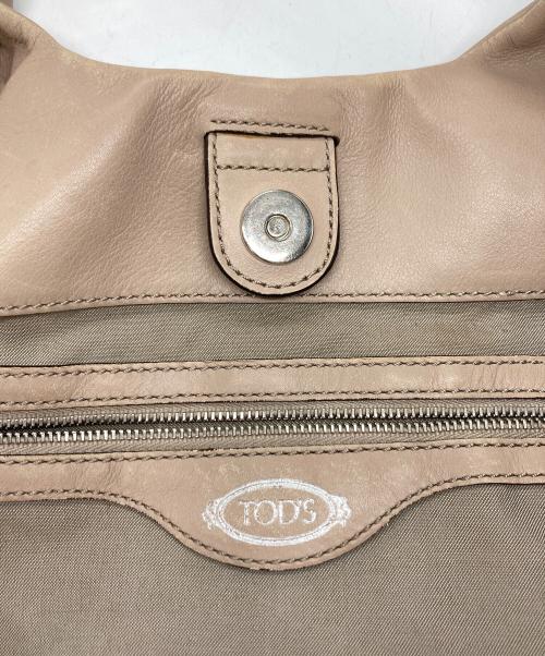 TOD'S（トッズ）TOD'S (トッズ) レザートートバッグ ピンク×ベージュの古着・服飾アイテム
