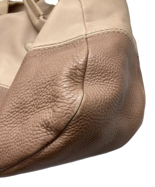 TOD'S（トッズ）TOD'S (トッズ) レザートートバッグ ピンク×ベージュの古着・服飾アイテム