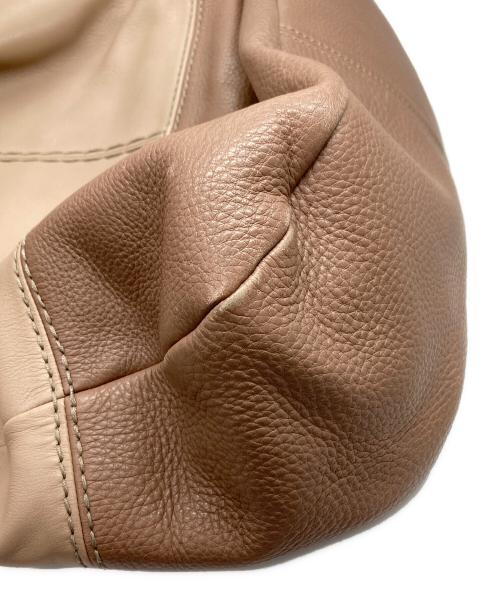 TOD'S（トッズ）TOD'S (トッズ) レザートートバッグ ピンク×ベージュの古着・服飾アイテム