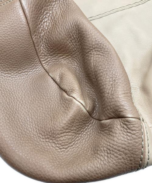 TOD'S（トッズ）TOD'S (トッズ) レザートートバッグ ピンク×ベージュの古着・服飾アイテム