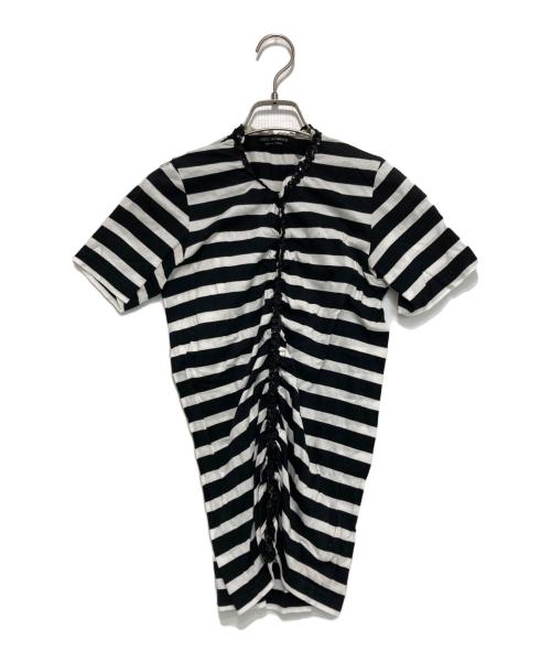 JUNYA WATANABE COMME des GARCONS（(ジュンヤワタナベ コムデギャルソン）JUNYA WATANABE COMME des GARCONS ((ジュンヤワタナベ コムデギャルソン) 半袖ボーダーカーディガン ブラック×ホワイト サイズ:-の古着・服飾アイテム