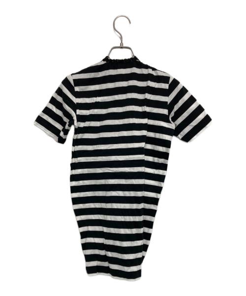 JUNYA WATANABE COMME des GARCONS（(ジュンヤワタナベ コムデギャルソン）JUNYA WATANABE COMME des GARCONS ((ジュンヤワタナベ コムデギャルソン) 半袖ボーダーカーディガン ブラック×ホワイト サイズ:-の古着・服飾アイテム