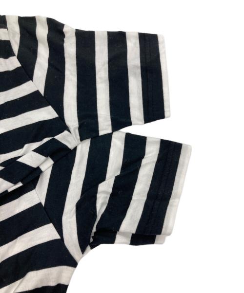 JUNYA WATANABE COMME des GARCONS（(ジュンヤワタナベ コムデギャルソン）JUNYA WATANABE COMME des GARCONS ((ジュンヤワタナベ コムデギャルソン) 半袖ボーダーカーディガン ブラック×ホワイト サイズ:-の古着・服飾アイテム