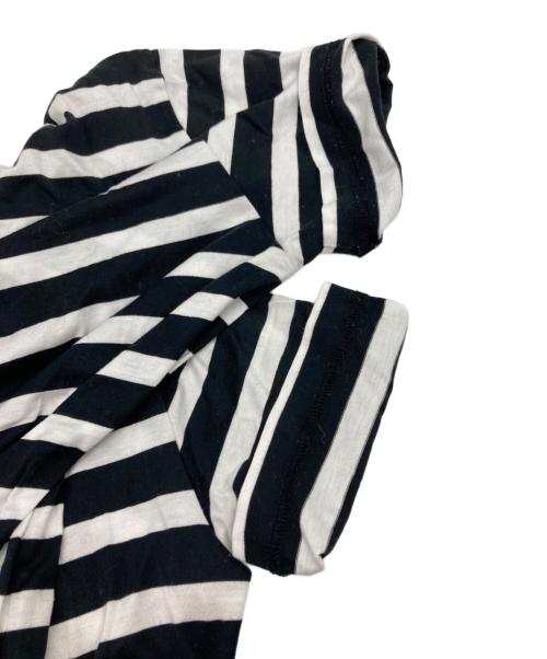 JUNYA WATANABE COMME des GARCONS（(ジュンヤワタナベ コムデギャルソン）JUNYA WATANABE COMME des GARCONS ((ジュンヤワタナベ コムデギャルソン) 半袖ボーダーカーディガン ブラック×ホワイト サイズ:-の古着・服飾アイテム