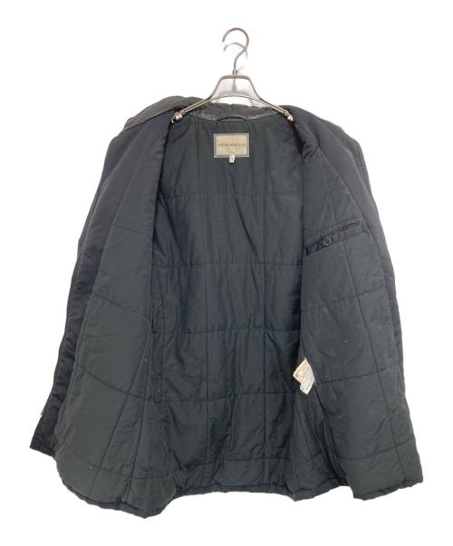 EMPORIO ARMANI（エンポリオ アルマーニ）EMPORIO ARMANI (エンポリオ アルマーニ) レザー切替中綿ジャケット ブラック サイズ:50の古着・服飾アイテム