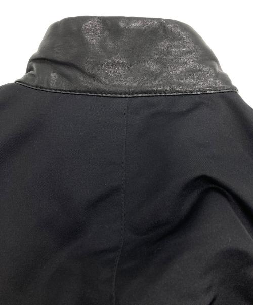 EMPORIO ARMANI（エンポリオ アルマーニ）EMPORIO ARMANI (エンポリオ アルマーニ) レザー切替中綿ジャケット ブラック サイズ:50の古着・服飾アイテム