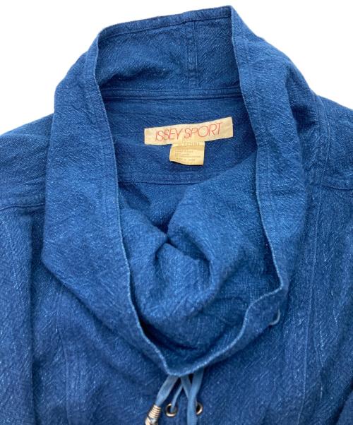 ISSEY SPORT（イッセイスポーツ）ISSEY SPORT (イッセイスポーツ) レースアップブラウス インディゴ サイズ:Sの古着・服飾アイテム