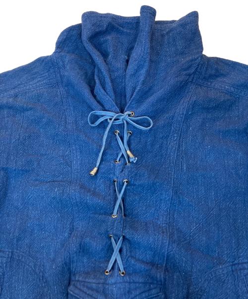 ISSEY SPORT（イッセイスポーツ）ISSEY SPORT (イッセイスポーツ) レースアップブラウス インディゴ サイズ:Sの古着・服飾アイテム