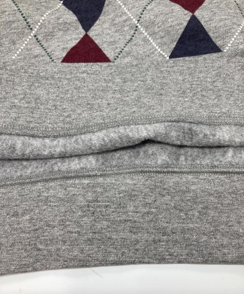 POLO RALPH LAUREN（ポロ・ラルフローレン）POLO RALPH LAUREN (ポロ・ラルフローレン) ポニー刺繍 アーガイルVネックスウェット グレー×ネイビー×ボルドー サイズ:Sの古着・服飾アイテム