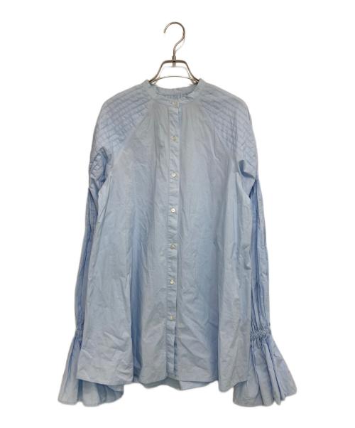 ETRE TOKYO（エトレトウキョウ）ETRE TOKYO (エトレトウキョウ)  キャンディースリーブタックシャツ ブルー サイズ:Fの古着・服飾アイテム