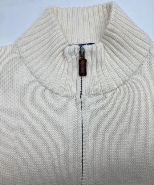POLO RALPH LAUREN（ポロ・ラルフローレン）POLO RALPH LAUREN (ポロ・ラルフローレン) ポニー刺繍 ハーフジップコットンニット ホワイト サイズ:Lの古着・服飾アイテム