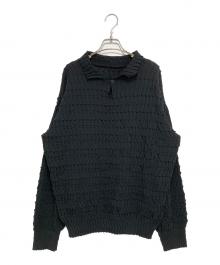 IM MEN（アイム メン）の古着「ZIG ZAG RIB KNIT」｜ブラック