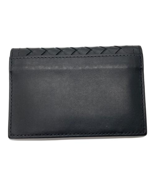 BOTTEGA VENETA（ボッテガベネタ）BOTTEGA VENETA (ボッテガベネタ) イントレチャート 二つ折りカードケース ブラックの古着・服飾アイテム