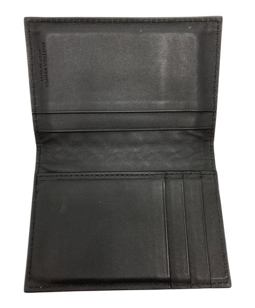 BOTTEGA VENETA（ボッテガベネタ）BOTTEGA VENETA (ボッテガベネタ) イントレチャート 二つ折りカードケース ブラックの古着・服飾アイテム