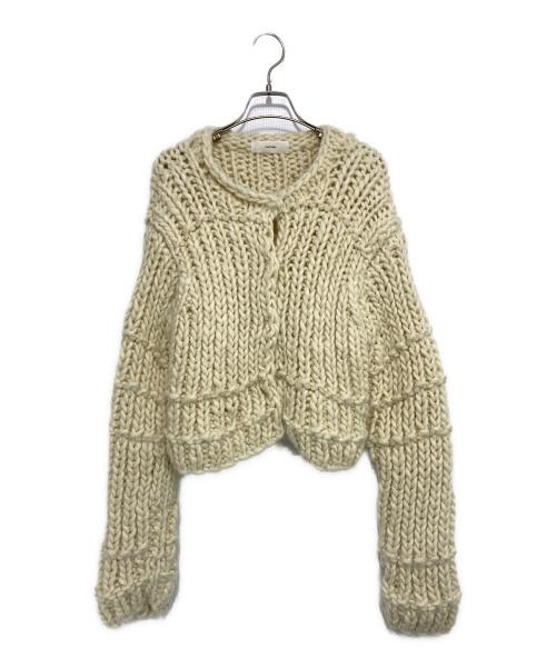 OHOTORO（オオトロ）OHOTORO (オオトロ) bold handmade cardigan アイボリー サイズ:記載なしの古着・服飾アイテム