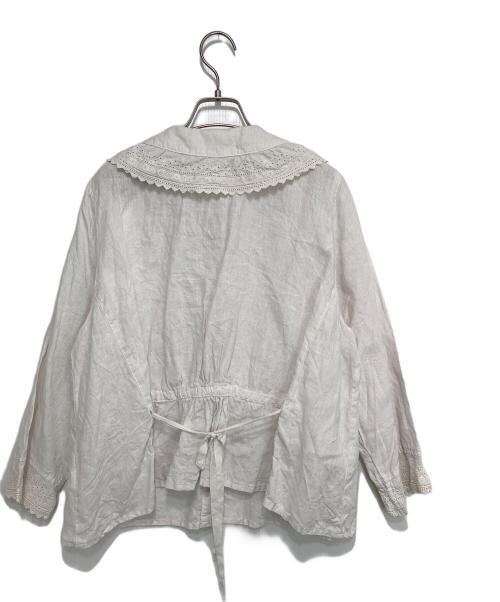 nest Robe（ネストローブ）nest Robe (ネストローブ) リネンエンブロイダリーレースブラウス オフホワイト サイズ:FREEの古着・服飾アイテム