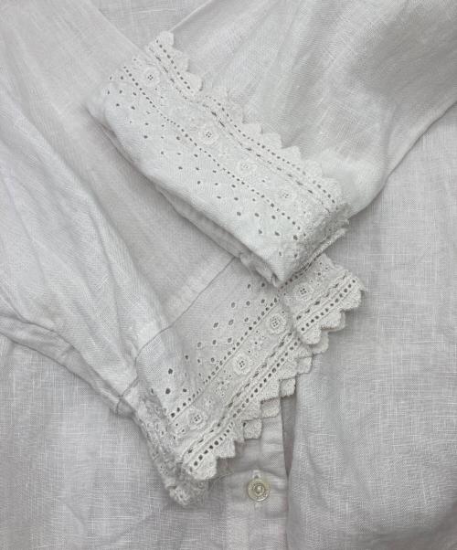 nest Robe（ネストローブ）nest Robe (ネストローブ) リネンエンブロイダリーレースブラウス オフホワイト サイズ:FREEの古着・服飾アイテム