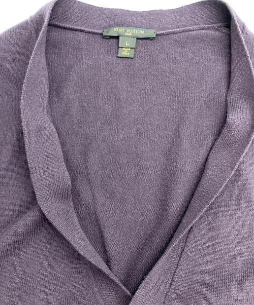 LOUIS VUITTON（ルイ ヴィトン）LOUIS VUITTON (ルイ ヴィトン) LV刺繍 カシミヤカーディガン パープル サイズ:Lの古着・服飾アイテム