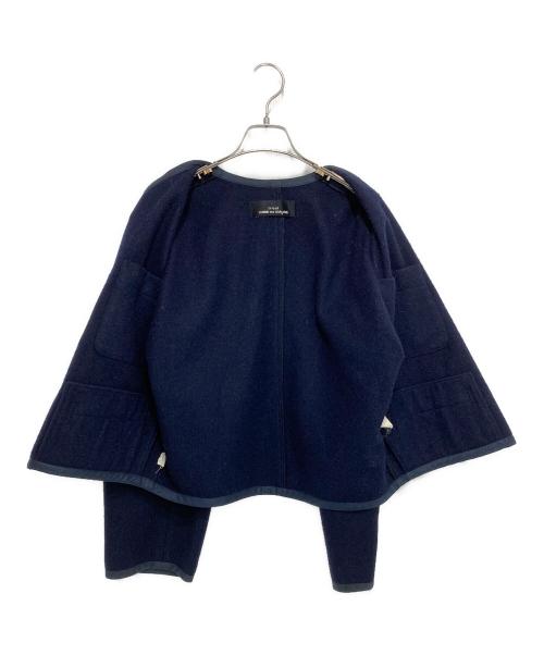 tricot COMME des GARCONS（トリココムデギャルソン）tricot COMME des GARCONS (トリココムデギャルソン) ウール混ノーカラーダブルジャケット ネイビー サイズ:記載なしの古着・服飾アイテム