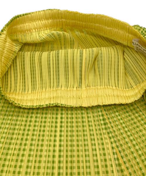 PLEATS PLEASE（プリーツプリーズ）PLEATS PLEASE (プリーツプリーズ) プリーツスカート イエロー×グリーン サイズ:SIZE 2の古着・服飾アイテム