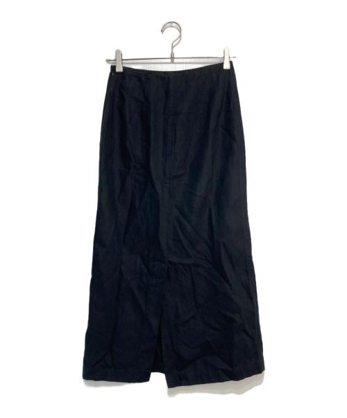 DRIES VAN NOTEN（ドリスヴァンノッテン）DRIES VAN NOTEN (ドリスヴァンノッテン) リネン混スカート ブラック サイズ:34の古着・服飾アイテム