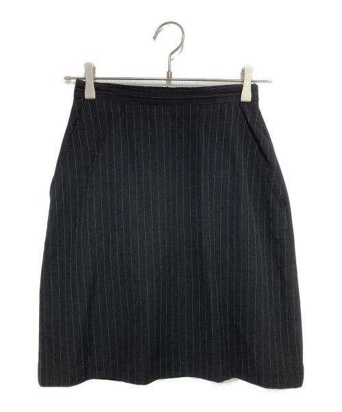 COMME des GARCONS（コムデギャルソン）COMME des GARCONS (コムデギャルソン) 80’s ストライプウール混スカート ブラック サイズ:Ｓの古着・服飾アイテム