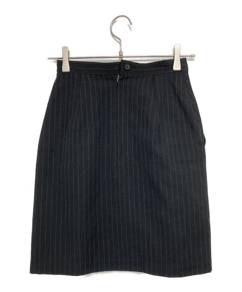 COMME des GARCONS（コムデギャルソン）COMME des GARCONS (コムデギャルソン) 80’s ストライプウール混スカート ブラック サイズ:Ｓの古着・服飾アイテム