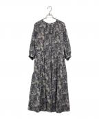 MACKINTOSH LONDONマッキントッシュ ロンドン）の古着「ゴブランバイブリーフラワープリントワンピース」｜ブルー×グレー