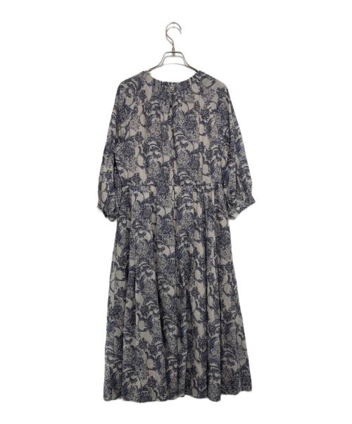 MACKINTOSH LONDON（マッキントッシュ ロンドン）MACKINTOSH LONDON (マッキントッシュ ロンドン) ゴブランバイブリーフラワープリントワンピース ブルー×グレー サイズ:SIZE 38の古着・服飾アイテム