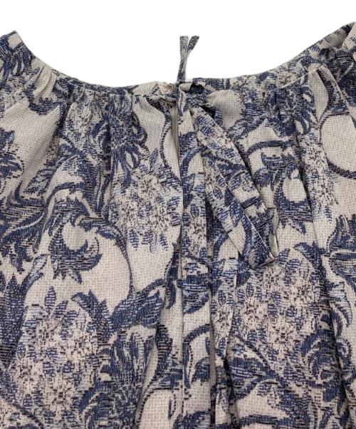 MACKINTOSH LONDON（マッキントッシュ ロンドン）MACKINTOSH LONDON (マッキントッシュ ロンドン) ゴブランバイブリーフラワープリントワンピース ブルー×グレー サイズ:SIZE 38の古着・服飾アイテム