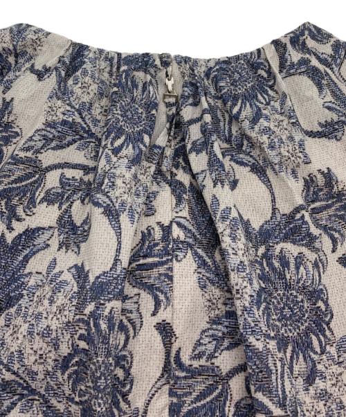 MACKINTOSH LONDON（マッキントッシュ ロンドン）MACKINTOSH LONDON (マッキントッシュ ロンドン) ゴブランバイブリーフラワープリントワンピース ブルー×グレー サイズ:SIZE 38の古着・服飾アイテム