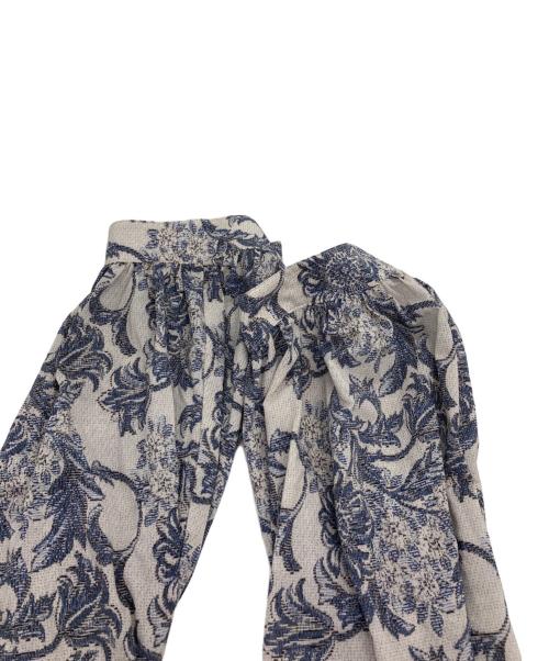 MACKINTOSH LONDON（マッキントッシュ ロンドン）MACKINTOSH LONDON (マッキントッシュ ロンドン) ゴブランバイブリーフラワープリントワンピース ブルー×グレー サイズ:SIZE 38の古着・服飾アイテム