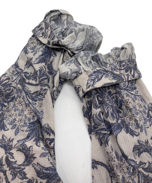 MACKINTOSH LONDON（マッキントッシュ ロンドン）MACKINTOSH LONDON (マッキントッシュ ロンドン) ゴブランバイブリーフラワープリントワンピース ブルー×グレー サイズ:SIZE 38の古着・服飾アイテム