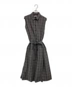 MACKINTOSH LONDONマッキントッシュ ロンドン）の古着「ラインチェックコットンワンピース」｜グレー