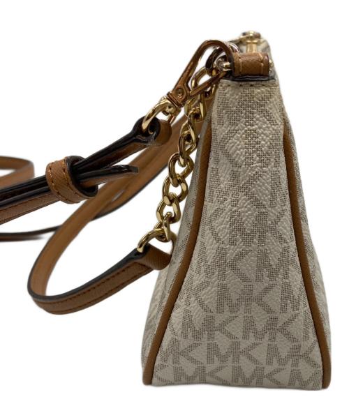 MICHAEL KORS（マイケルコース）MICHAEL KORS (マイケルコース) ベッドフォード ミディアム コンバーチブル ストラップ ポー ホワイト×ブラウンの古着・服飾アイテム