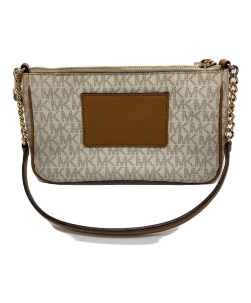 MICHAEL KORS（マイケルコース）MICHAEL KORS (マイケルコース) ベッドフォード ミディアム コンバーチブル ストラップ ポー ホワイト×ブラウンの古着・服飾アイテム