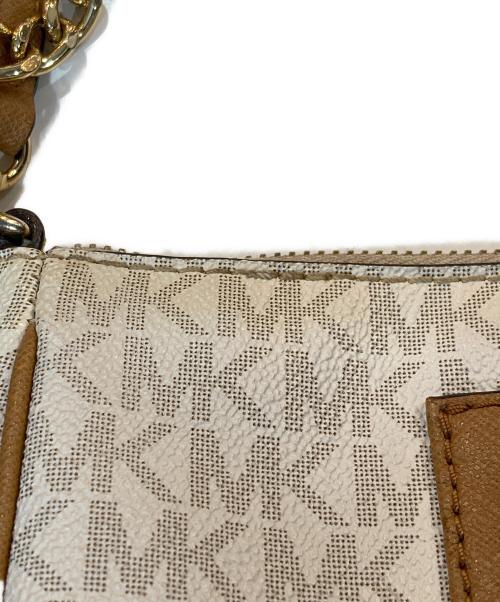 MICHAEL KORS（マイケルコース）MICHAEL KORS (マイケルコース) ベッドフォード ミディアム コンバーチブル ストラップ ポー ホワイト×ブラウンの古着・服飾アイテム
